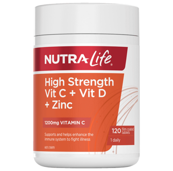 Nutra-Life High Strength Vit C + Vit D & Zinc
